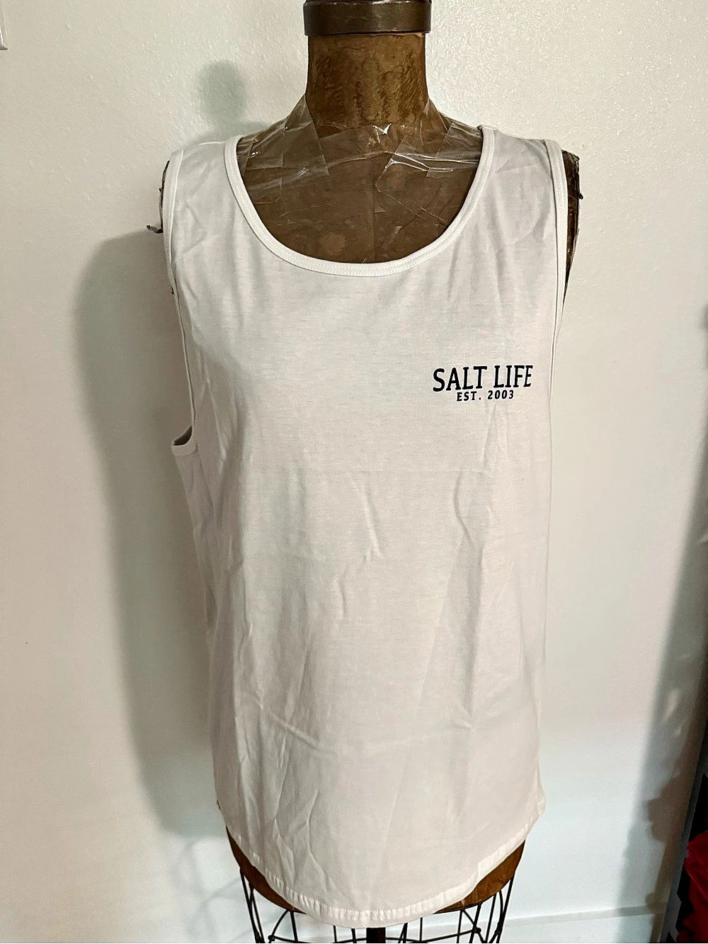 NWT Salt Life American Quiver Tank Top White & Red Large